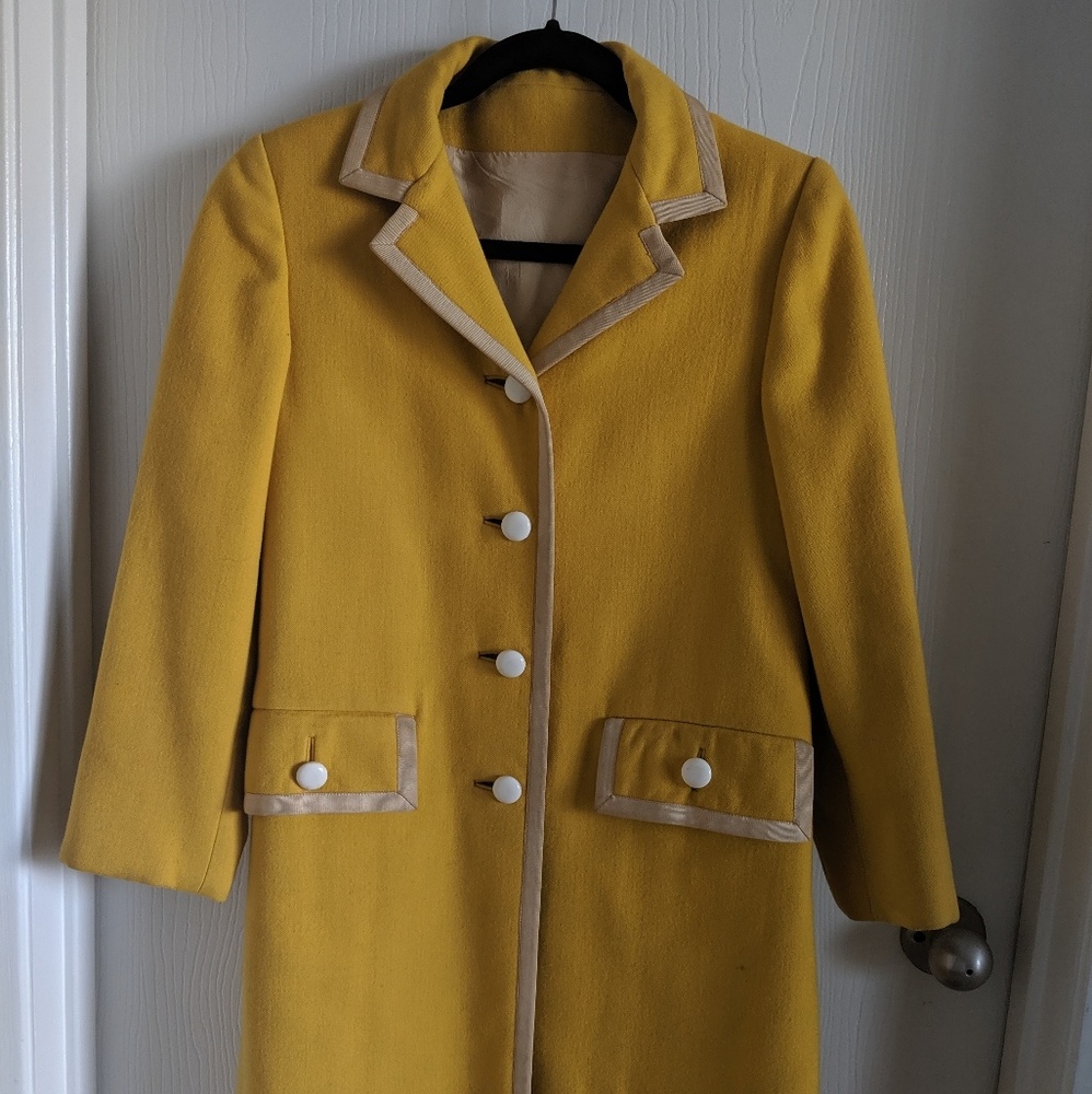 Vintage Buttercup Yellow Wool Coat